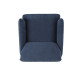 Blue Fabric Comfy Casual Swivel Arm Chair 